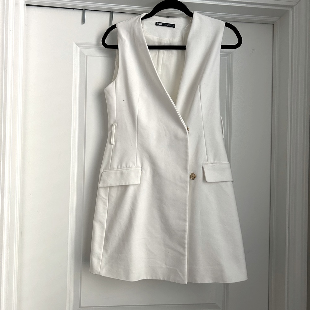 White Blazer Zara Dress
